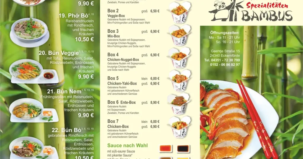 Bambus Deutschland Speisekarte Preise Aktualisiert 2024