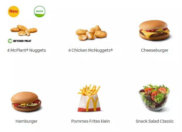 MCDONAL’S HAPPY MEAL® SPEISEKARTE PREISE