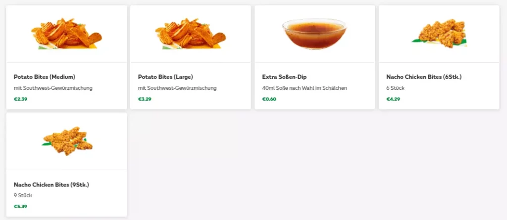 SUBWAY® SNACKS PREISE