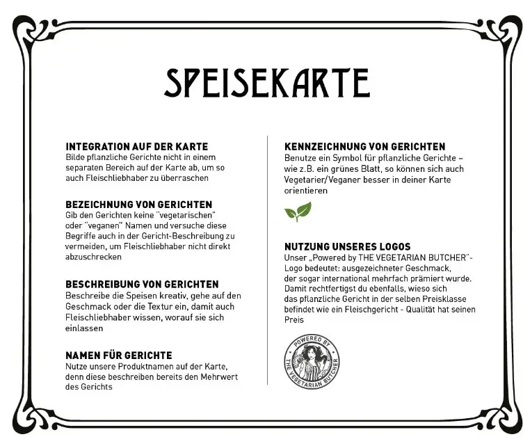 kochmütze speisekarte PREISE Vegetarische Gerichte