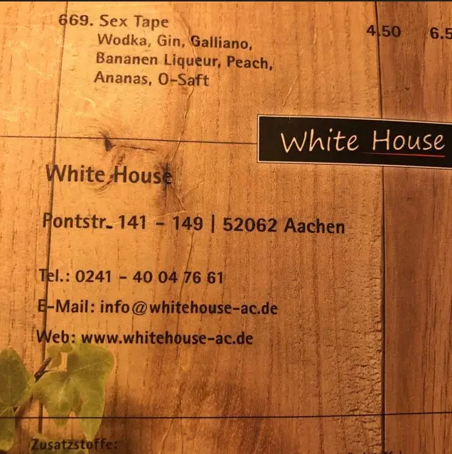 White House Aachen speisekarte