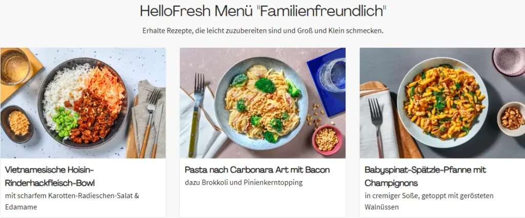 hellofresh Familienfreundlich preise