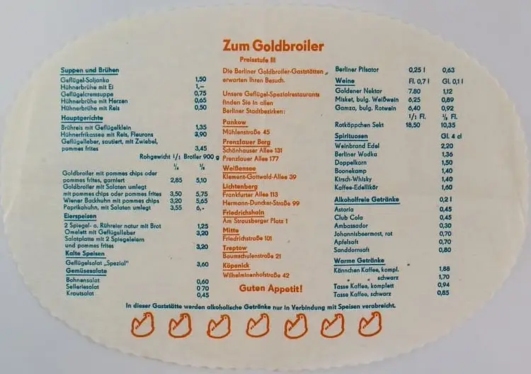 ddr speisekarte Preise Deutschland