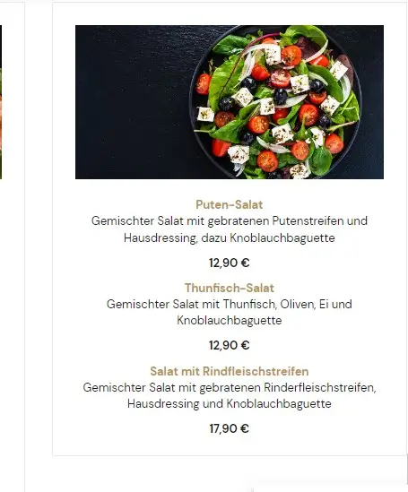 kolpinghaus Salatvariationen preise