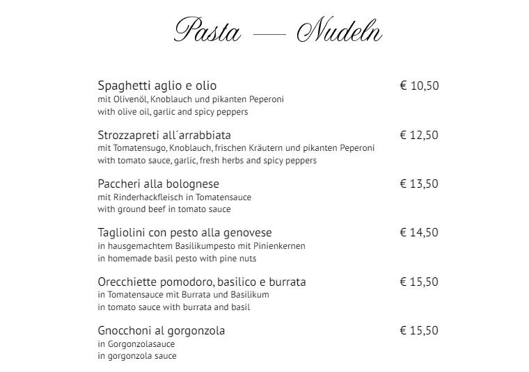 la cucina Pasta preise