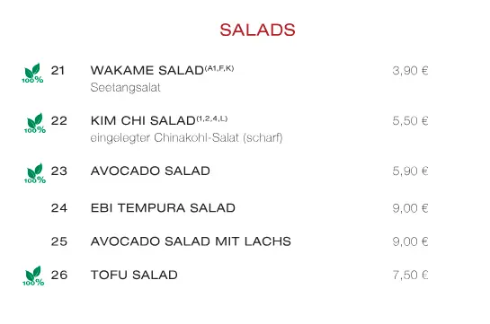 sakura Salate preise