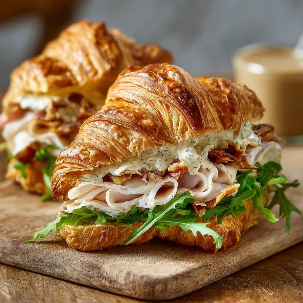 Ahorn-Senf-Croissant-Sandwich und rezepte