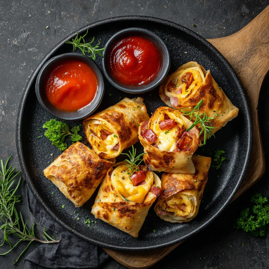 Air Fryer Frühstücks Roll Ups und rezepte