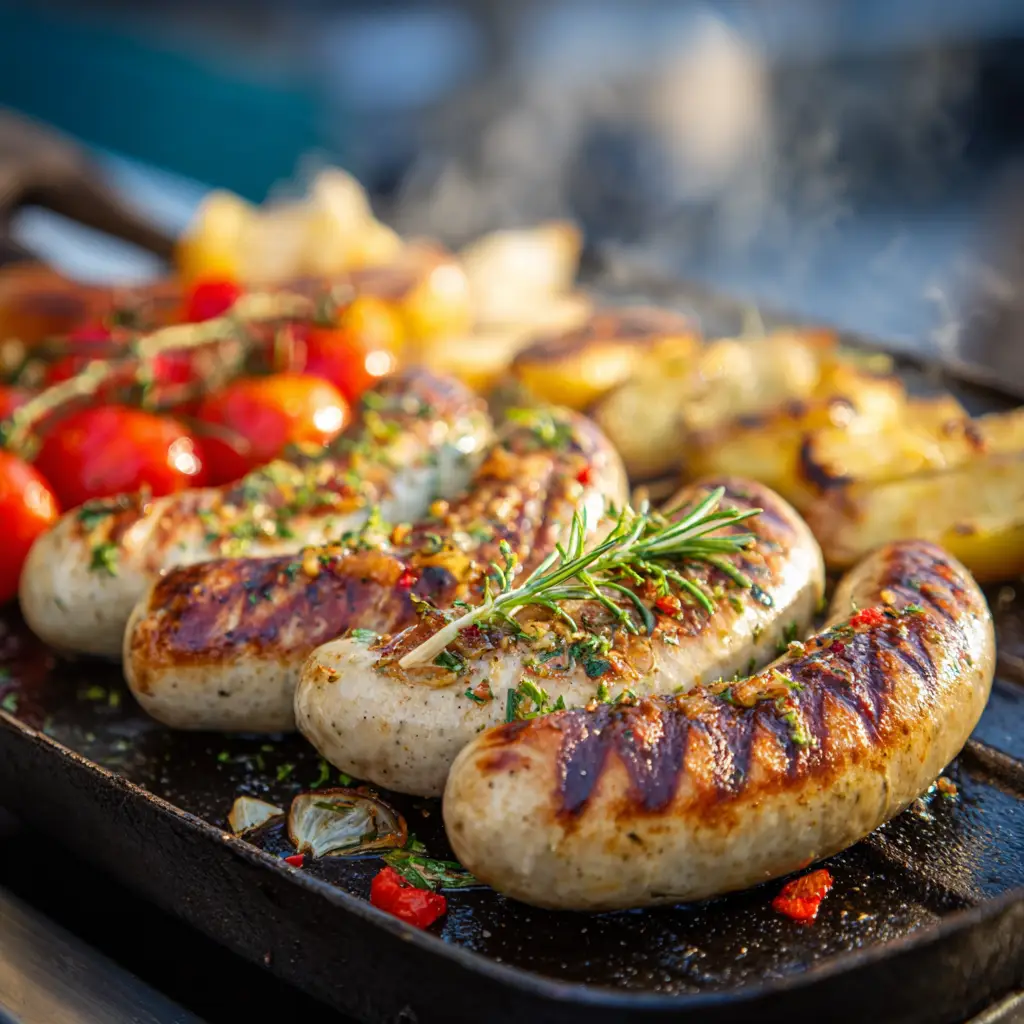 Bratwurst-Abendessen vom Grill