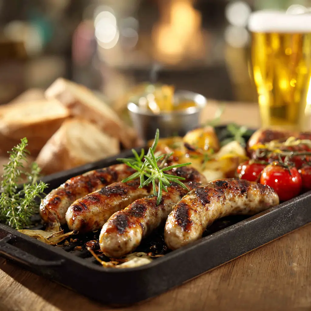 Bratwurst-Abendessen vom Grill