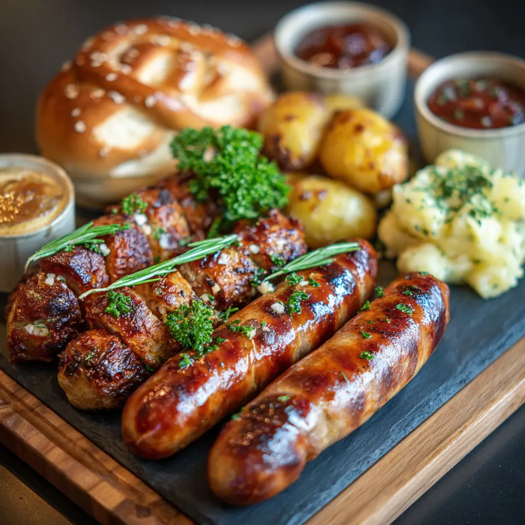 Bratwurst-Abendessen vom Grill