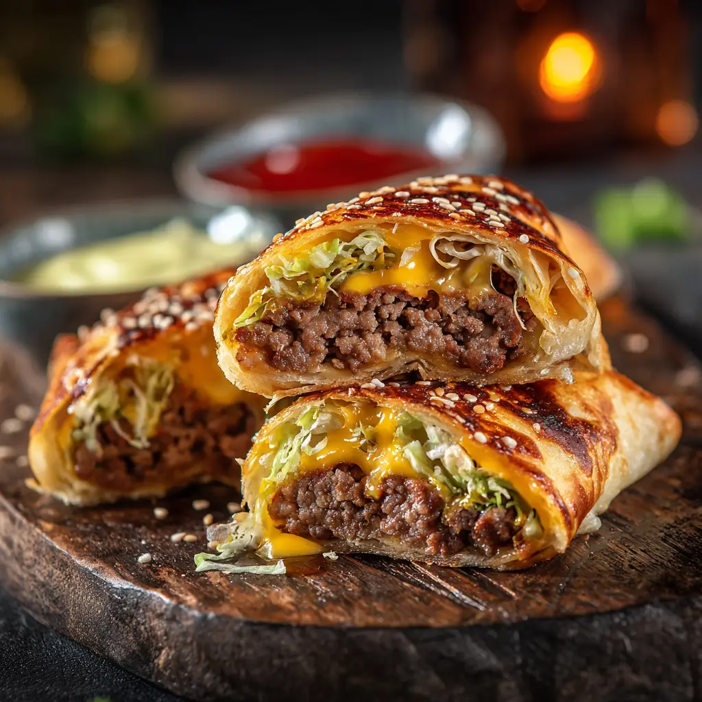 Cheeseburger Frühlingsrollen