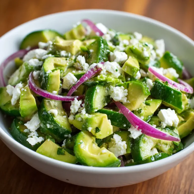 Gurkensalat mit Avocado und Feta – Frisch, Cremig und Aromatisch