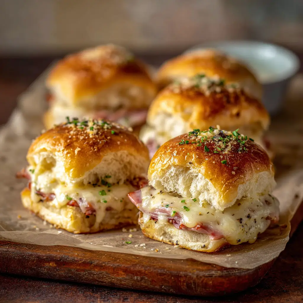 Ham and Cheese Sliders – Warme Schinken-Käse-Brötchen aus dem Ofen