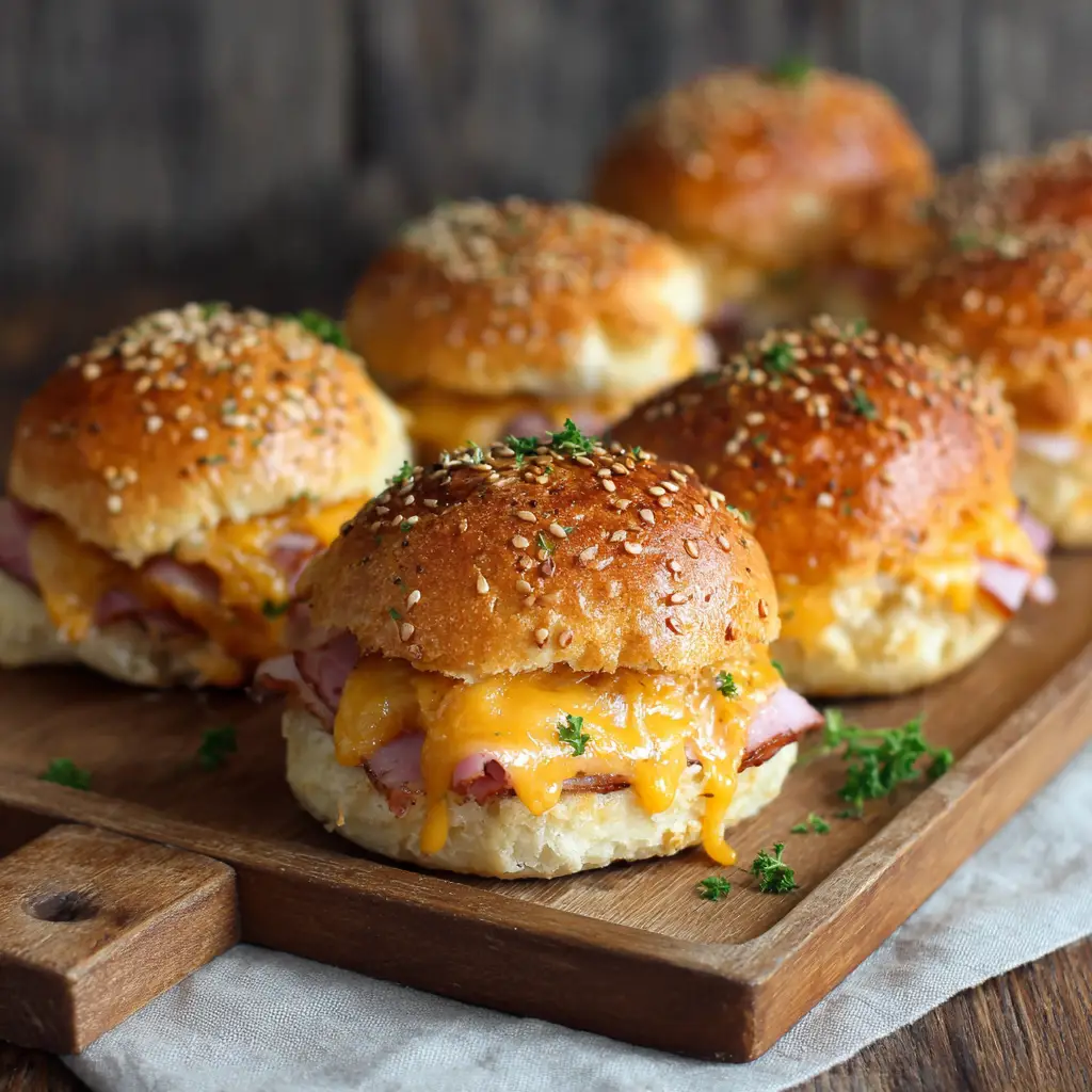 Ham and Cheese Sliders – Warme Schinken-Käse-Brötchen aus dem Ofen