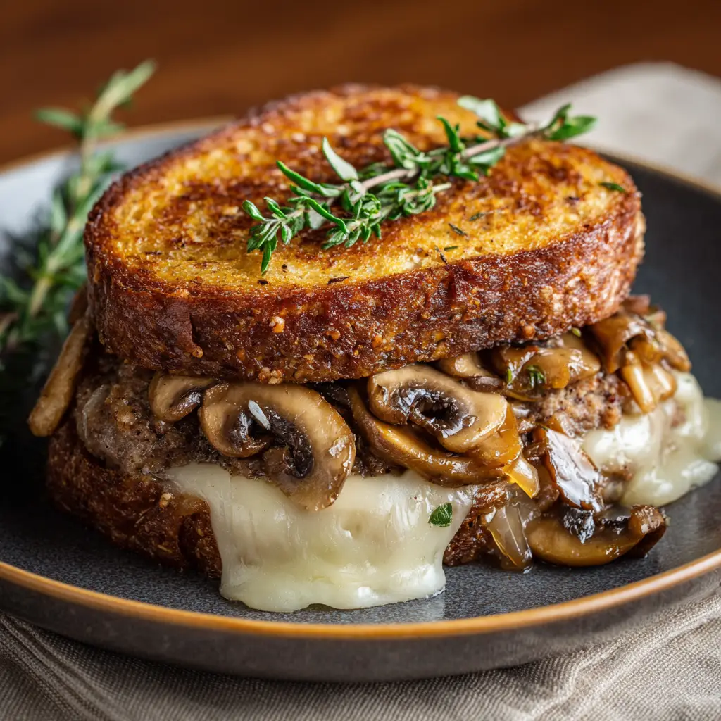Mushroom Swiss Patty Melt mit rezept