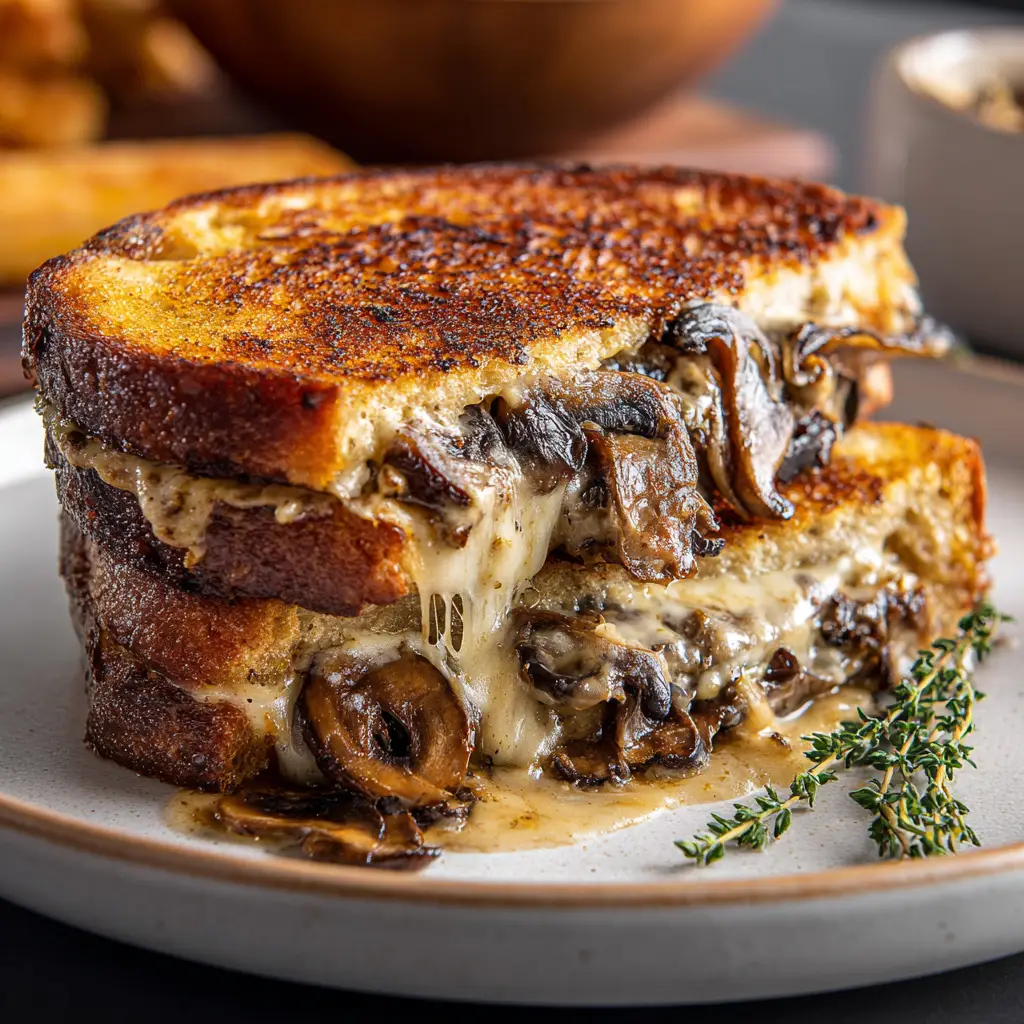 Mushroom Swiss Patty Melt Rezept