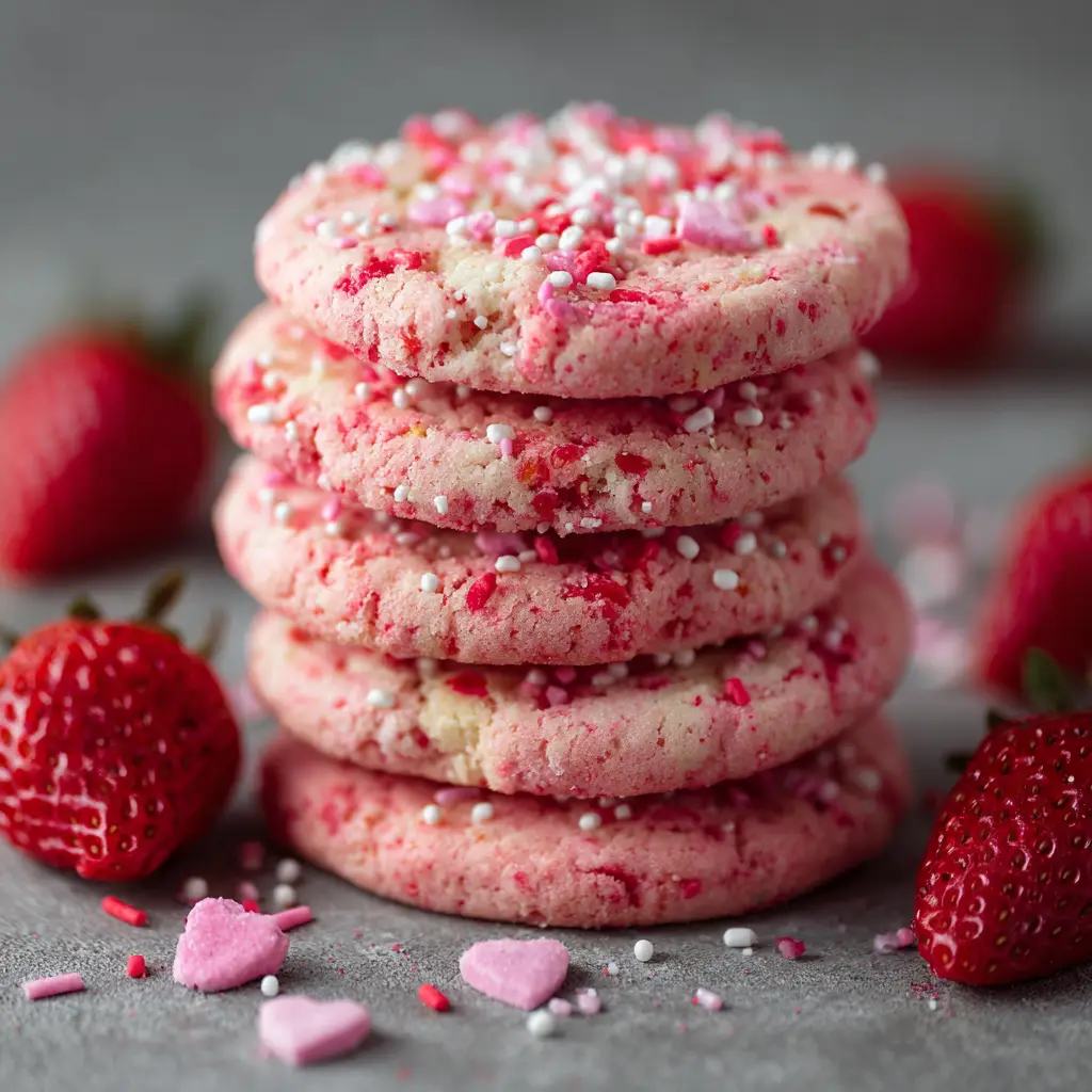 Strawberry Cake Mix Cookies – Erdbeer-Kekse aus Kuchenteig