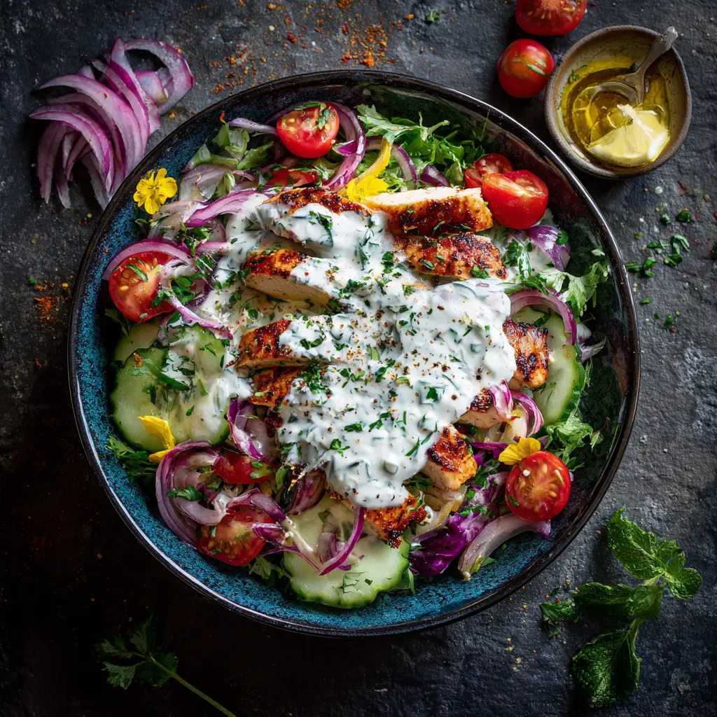 Tzatziki Hähnchen Salat Frisch, leicht & mediterran