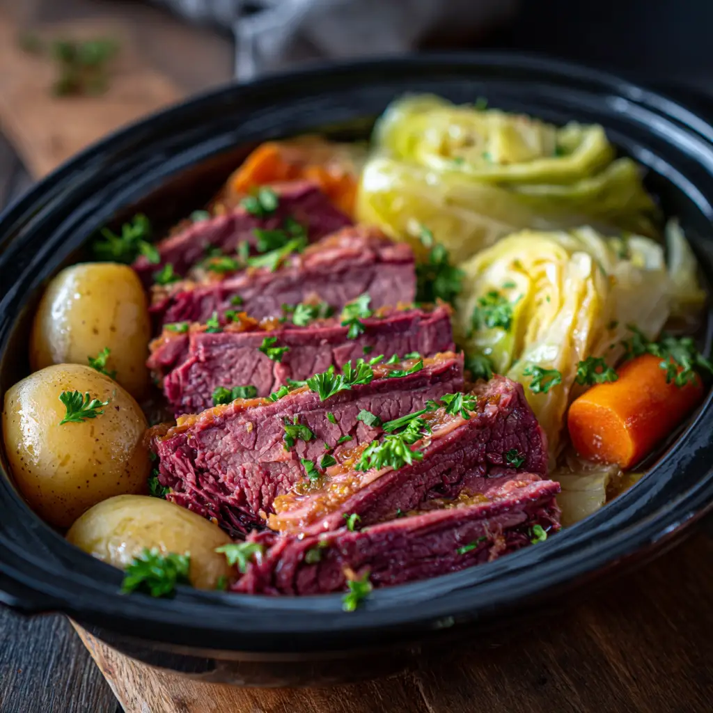 Zartes Corned Beef mit Kohl aus dem Slow Cooker