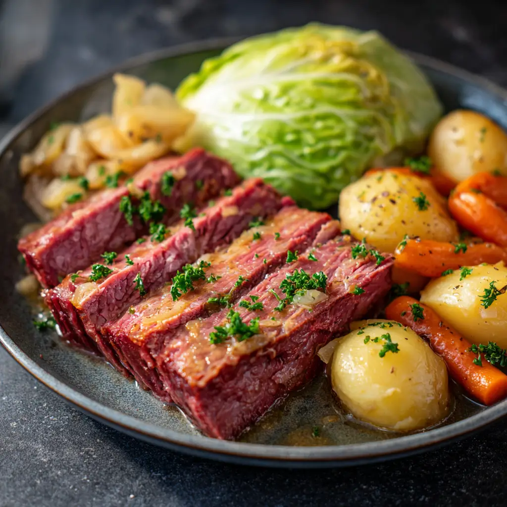 Zartes Corned Beef mit Kohl aus dem Slow Cooker