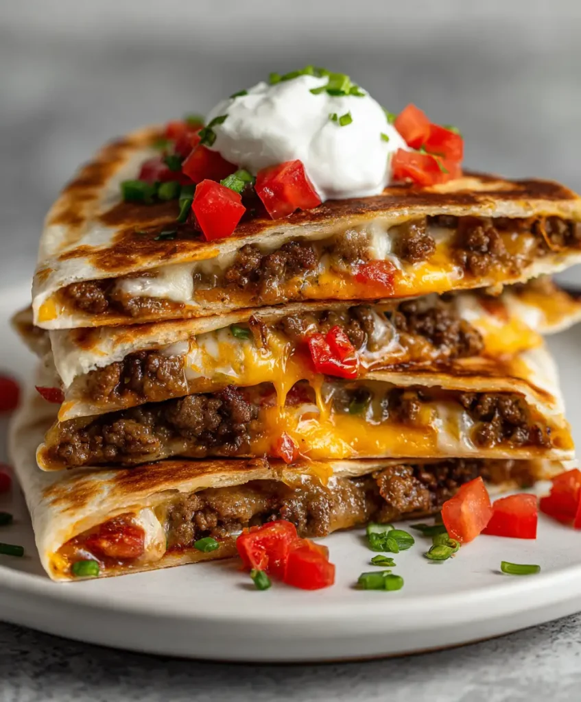 Cheeseburger Quesadillas Rezept