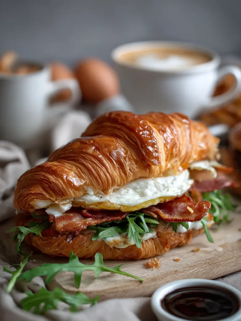 Croissant Sandwich mit Ahornsenf Bacon und Rührei: Ein Frühstück, das alle Sinne verwöhnt