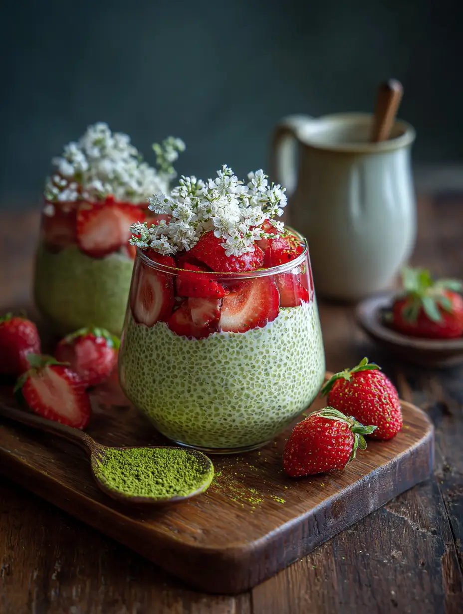 Erdbeer Matcha Chia Pudding: Ein Erfrischendes und Nährstoffreiches Vergnügen