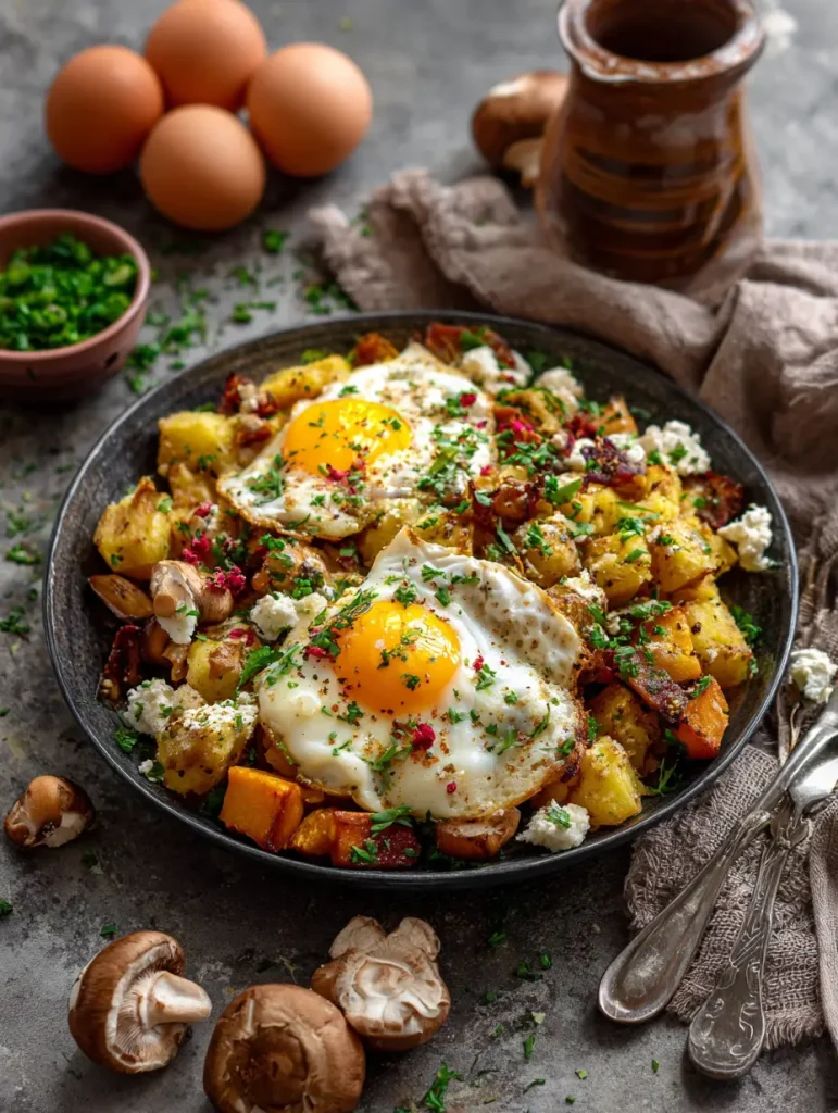 FRÜHSTÜCKS HASH MIT KIKCHERERBSEN UND SÜSSKARTOFFEL