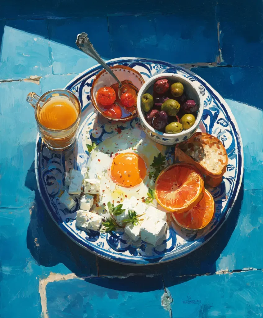 Frühstücksschüsseln nach griechischer Art