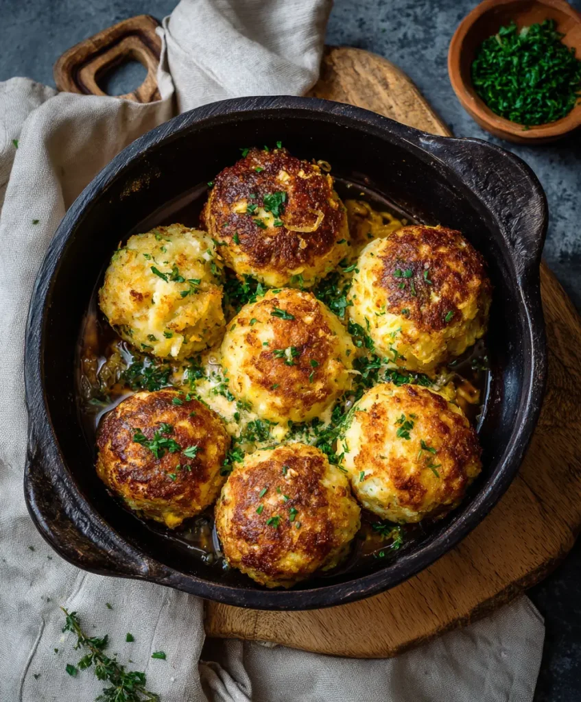 Gebratene Hüttenkäseknödel