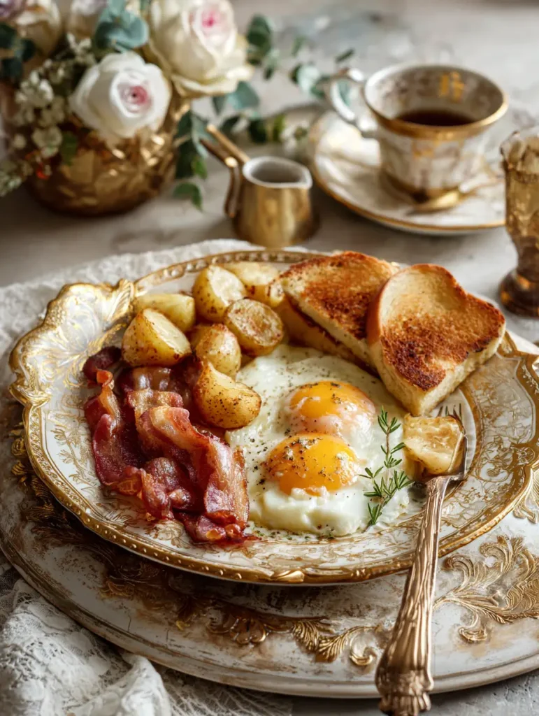 Goldene und knusprige Frühstücksschüssel