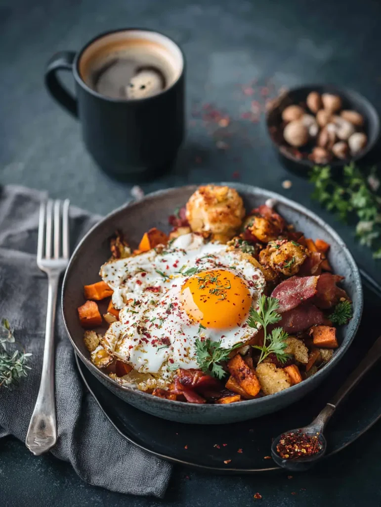 Goldene und knusprige Frühstücksschüssel rezepte