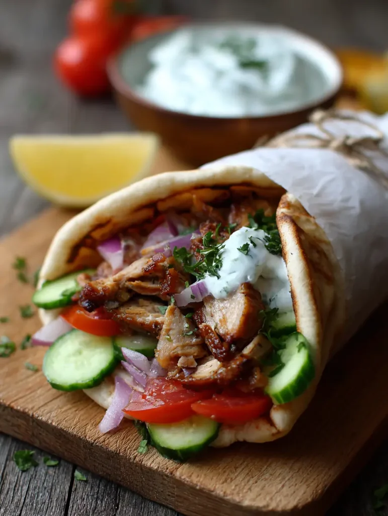 Griechisches Hähnchen Gyros mit Tzatziki: Ein Geschmackserlebnis aus Griechenland