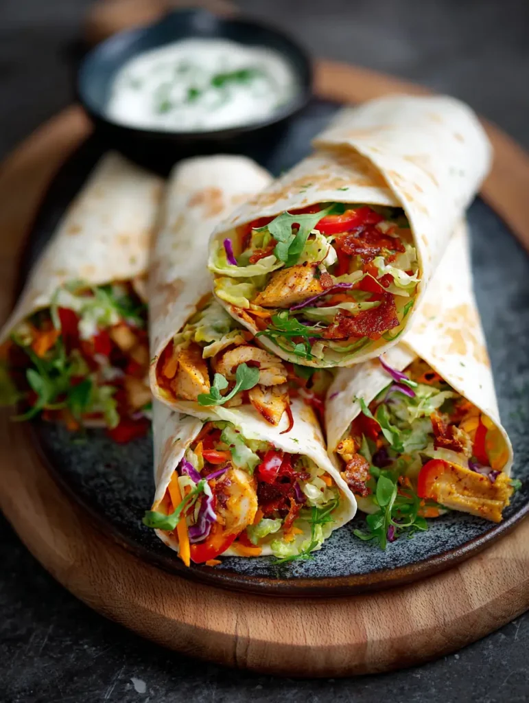 Hähnchen Taco Salat Wraps gesund, kohlenhydratarm Keto