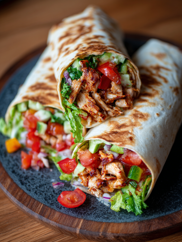 Hähnchen Taco Salat Wraps gesund, kohlenhydratarm Keto
