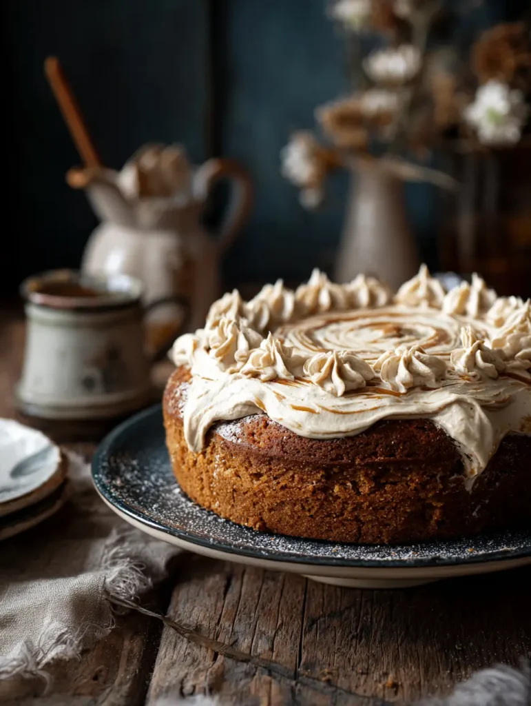 Maisbrotkuchen mit geschlagener Honig Buttercreme