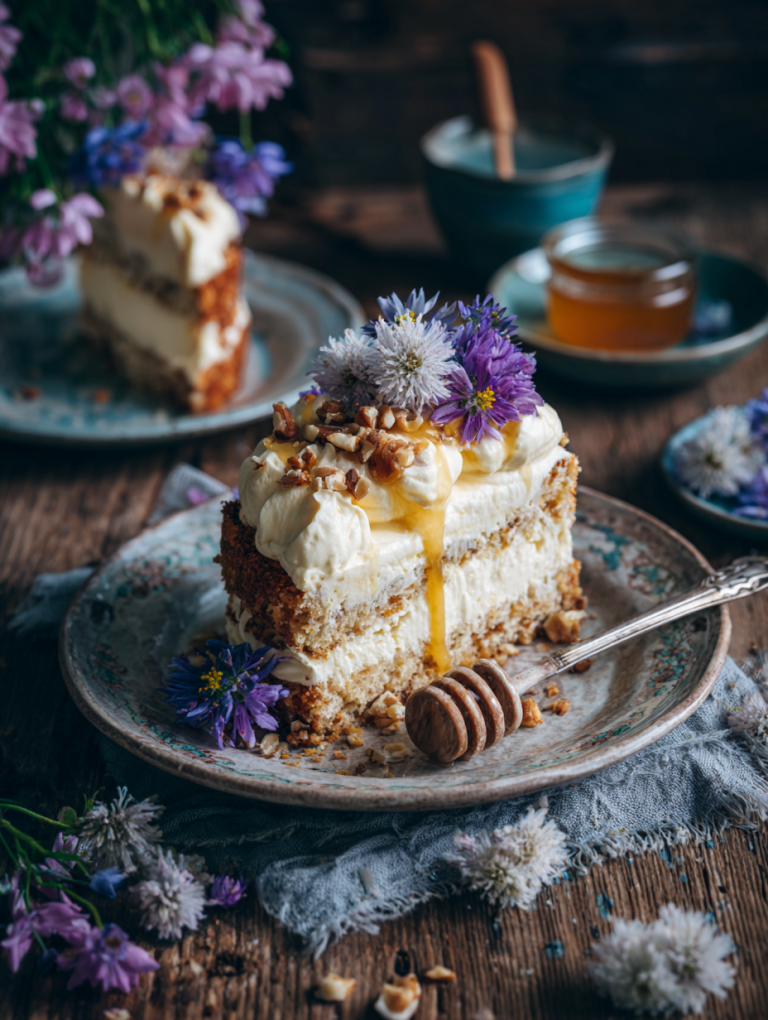 Maisbrotkuchen mit Geschlagener Honig Buttercreme: Ein Köstliches und Einzigartiges Dessert