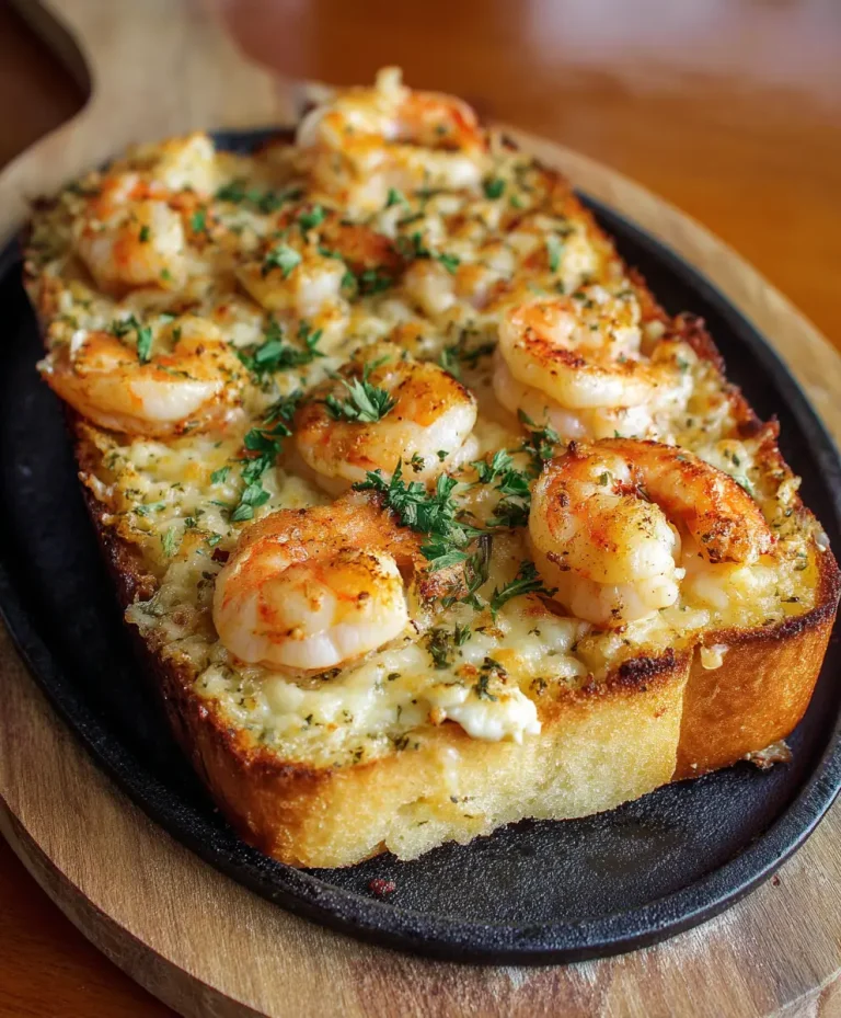 Pan de Ajo con Camarones y Queso