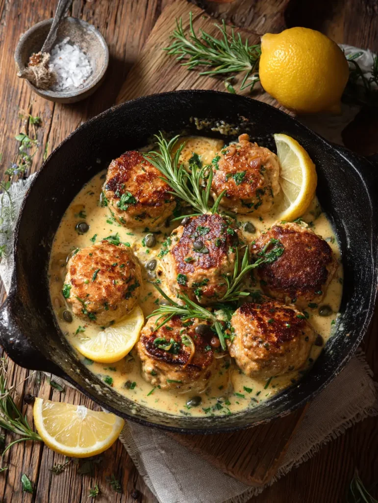 Rustikale Hähnchen Piccata Fleischbällchen en 2025