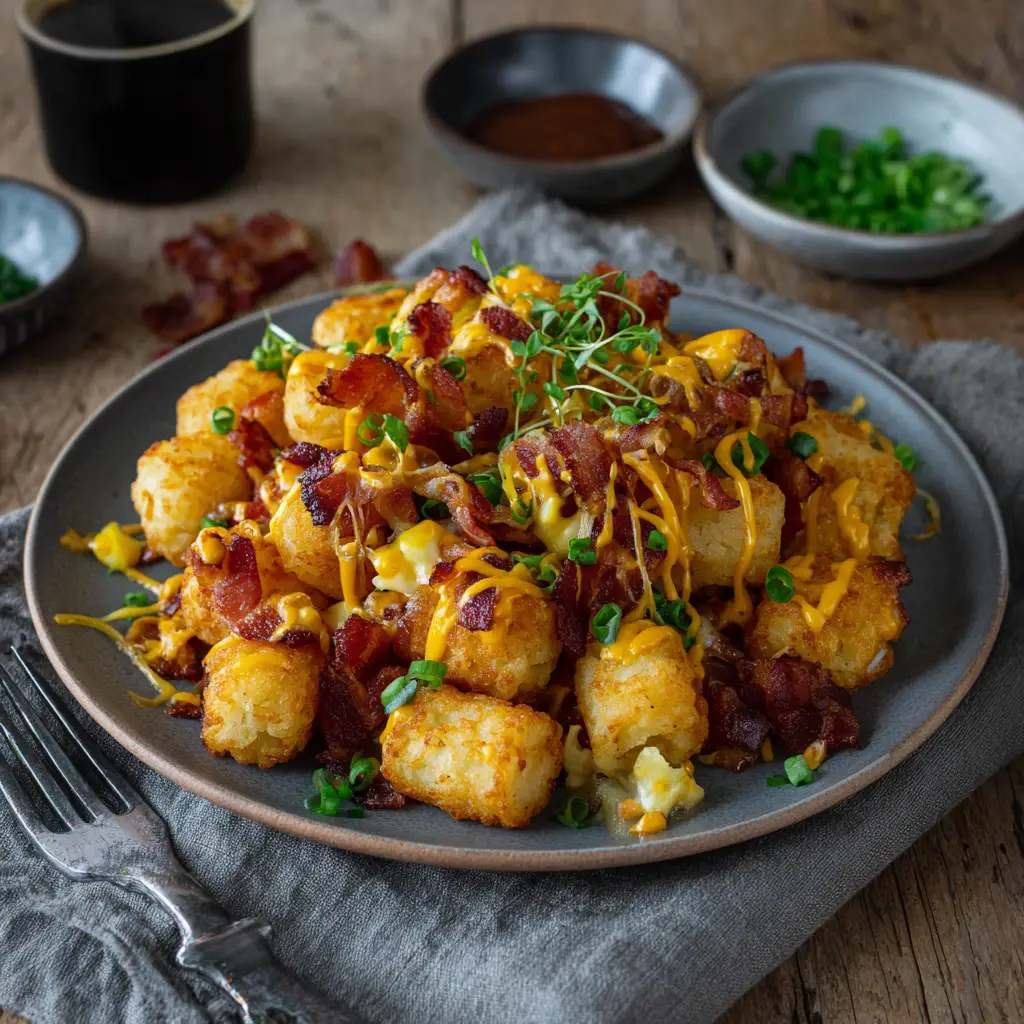Auflauf mit Bacon, Ei und Tater Tots