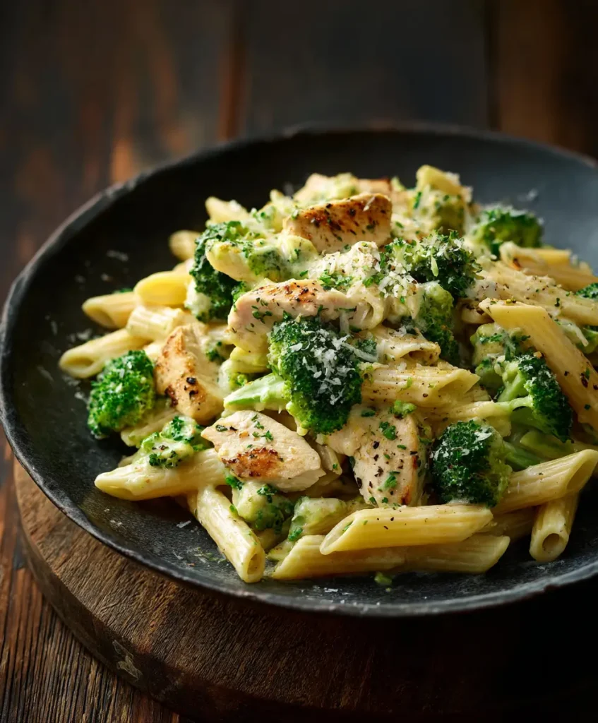 Cremige Brokkoli Hähnchen Penne