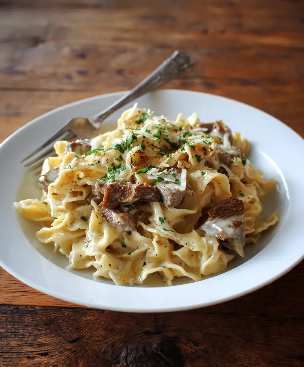 Cremige Knoblauch Rinderpasta: Ein Herzhaftes und Aromatisches Gericht für Jeden Anlass