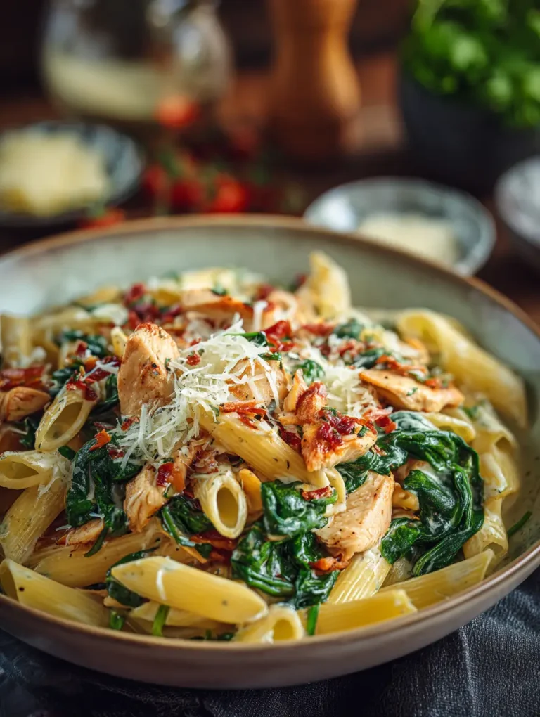 Frischkäse Spinat Hähnchen Pasta: Ein cremiges und geschmackvolles Gericht für jeden Anlass