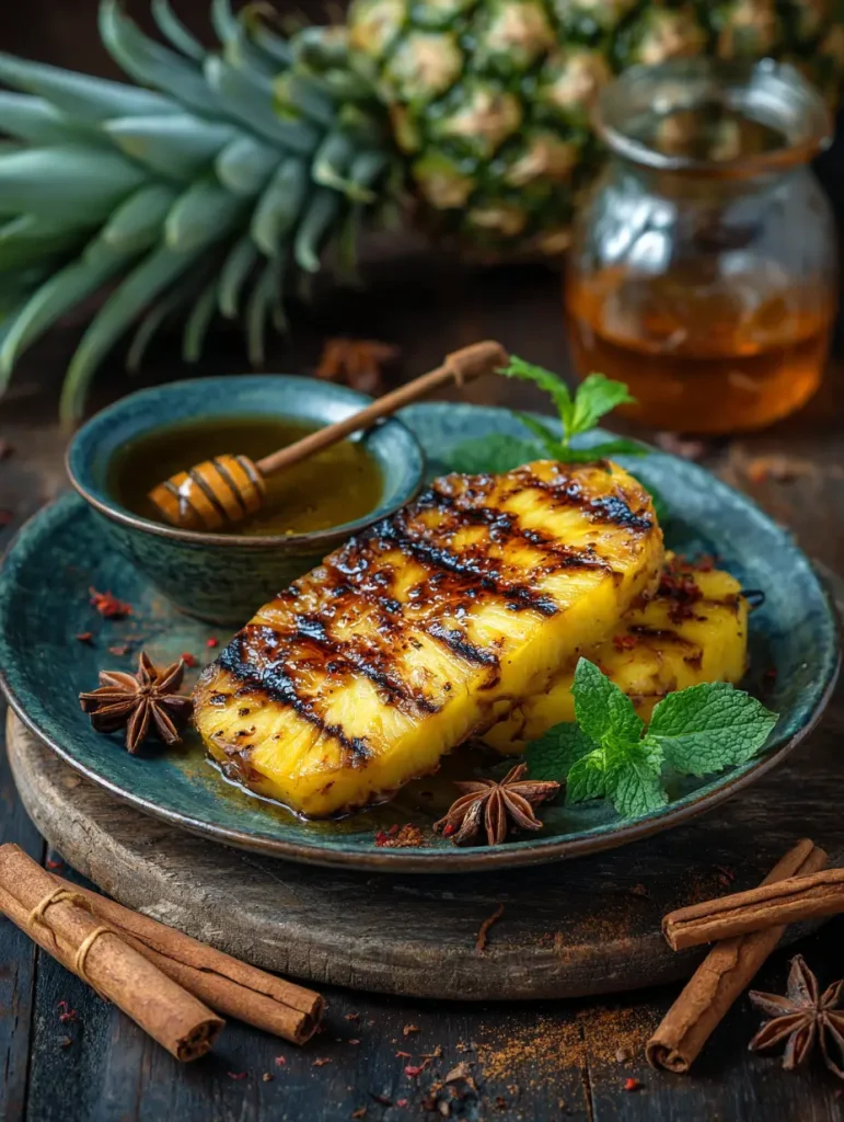 Gegrillte Ananas mit Honig & Zimt