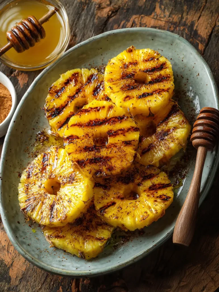 Gegrillte Ananas mit Honig & Zimt