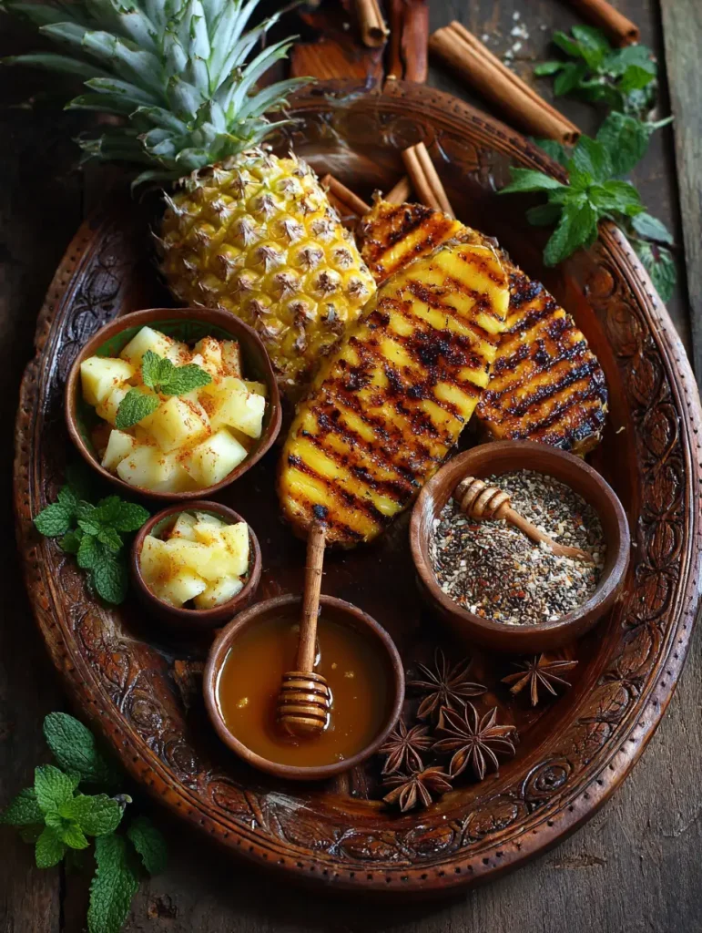 Gegrillte Ananas mit Honig & Zimt