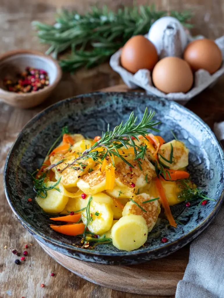 Goldene und knusprige Frühstücksschüssel