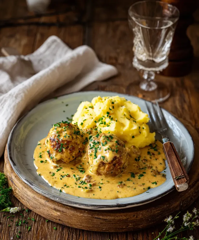 Hackbällchen in cremiger Sauce mit Kartoffelpüree: Ein Klassisches Komfortgericht