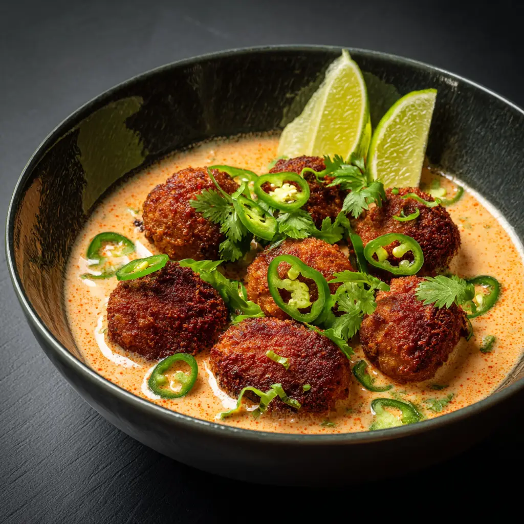 Jalapeño Kokos Curry Hähnchenbällchen